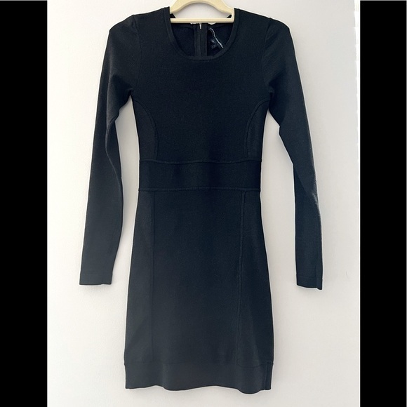 French Connection Dresses & Skirts - French Connection shimmery black bodycon long sleeve mini dress